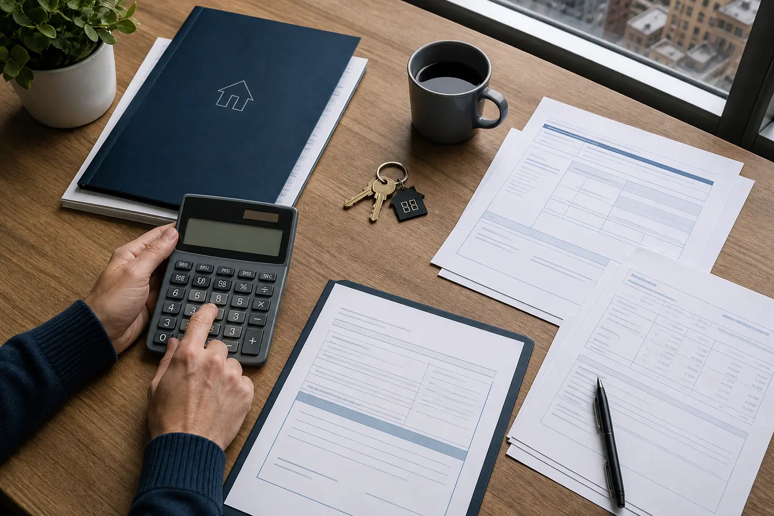 Home buyer calculating closing costs for an NYC property purchase